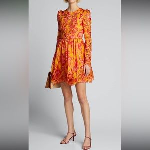 ZIMMERMANN Bright Side Rouleaux Puff-sleeve Mini Dress, NWT AU Size 2 (Medium)